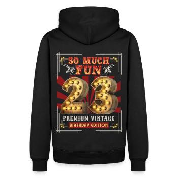 23rd birthday 23 years Vintage-Retro Fun-Birthday - Men’s Premium Organic Hoodie - black - Back - Nico (187cm)