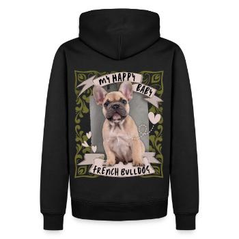 Français Bulldog, Chien, Bouledogue Français - Sweat à capuche Premium bio Homme - noir - Dos - Nico (187cm)