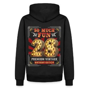 28th birthday 28 years Vintage-Retro Fun-Birthday - Men’s Premium Organic Hoodie - black - Back - Nico (187cm)