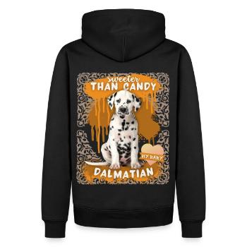 Dalmatien, chien, dicton drôle - Sweat à capuche Premium bio Homme - noir - Dos - Nico (187cm)