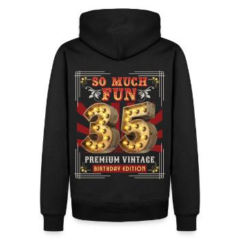 35th birthday 35 years Vintage-Retro Fun-Birthday - Men’s Premium Organic Hoodie - black - Back - Nico (187cm)