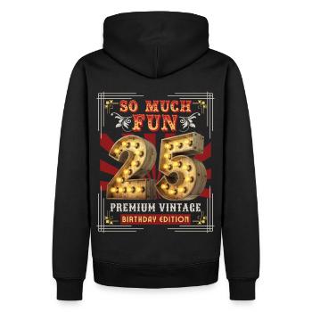 25. Geburtstag 25 Jahre Vintage-Retro Fun-Birthday - Männer Premium Bio Hoodie - Schwarz - Hinten - Nico (187cm)