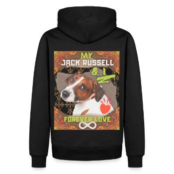 Jack Russell Terrier, disant - Sweat à capuche Premium bio Homme - noir - Dos - Nico (187cm)