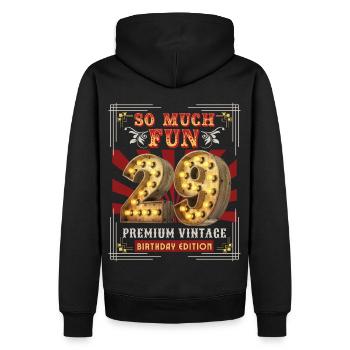 28th birthday 28 years Vintage-Retro Fun-Birthday - Men’s Premium Organic Hoodie - black - Back - Nico (187cm)