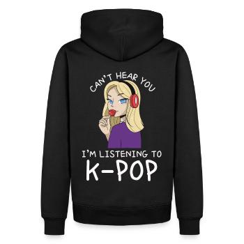 Ich kann dich nicht hören, ich höre Kpop lustige k - Männer Premium Bio Hoodie - Schwarz - Hinten - Nico (187cm)