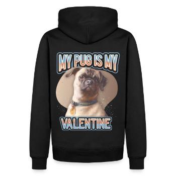 Chien carlin, Chien carlin, Illustration de chien, Dicton - Sweat à capuche Premium bio Homme - noir - Dos - Nico (187cm)