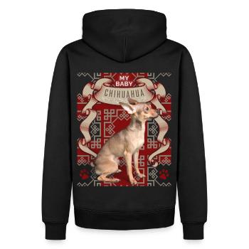 Chihuahua, dicton drôle - Sweat à capuche Premium bio Homme - noir - Dos - Nico (187cm)