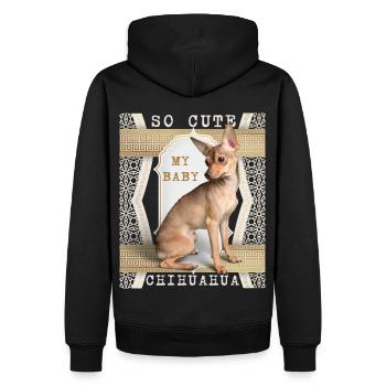 Chihuahua, chien de race - Sweat à capuche Premium bio Homme - noir - Dos - Nico (187cm)