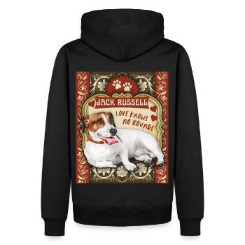 Jack-Russell-Terrier, Jack-Russell lustiger Spruch - Männer Premium Bio Hoodie - Schwarz - Hinten - Nico (187cm)