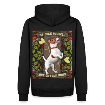Jack Russell Terrier, Chien, Meilleur Ami - Sweat à capuche Premium bio Homme - noir - Dos - Nico (187cm)