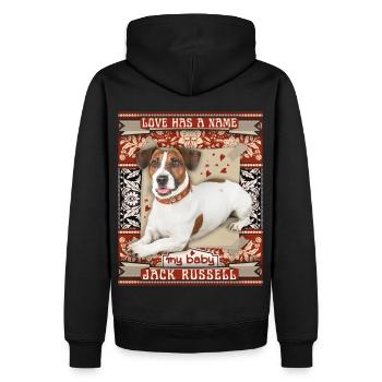 Jack-Russell-Terrier, Hund, Liebe-Love - Männer Premium Bio Hoodie - Schwarz - Hinten - Nico (187cm)