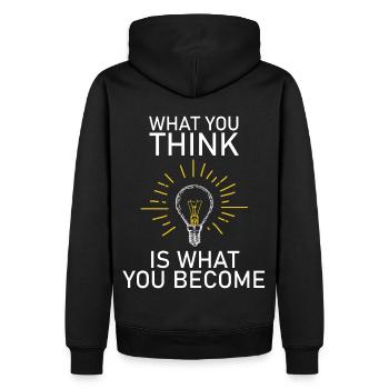 Was Sie denken, ist das, was Sie zu Glühbirnen pos - Männer Premium Bio Hoodie - Schwarz - Hinten - Nico (187cm)