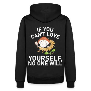 Wenn Sie sich nicht lieben können, wird sich niema - Männer Premium Bio Hoodie - Schwarz - Hinten - Nico (187cm)
