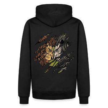 Lion Starredown kratzte die Klaue Leo MMA Fighter - Männer Premium Bio Hoodie - Schwarz - Hinten - Nico (187cm)