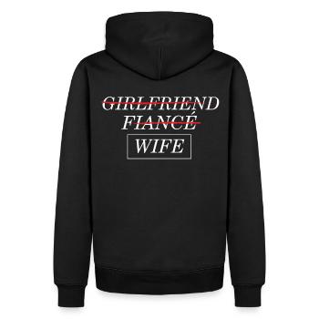 Freundin Verlobte Frau Hochzeit Braut Ehe Ehe - Männer Premium Bio Hoodie - Schwarz - Hinten - Nico (187cm)