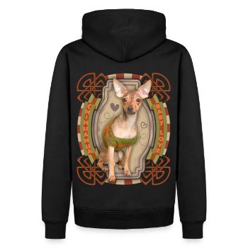 Chihuahua, dicton drôle, amour amour - Sweat à capuche Premium bio Homme - noir - Dos - Nico (187cm)
