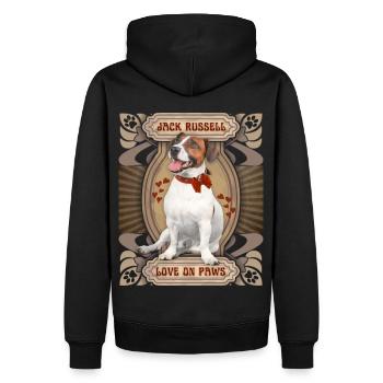 Jack Russell Terrier, Chien, Jack Russell Disant - Sweat à capuche Premium bio Homme - noir - Dos - Nico (187cm)