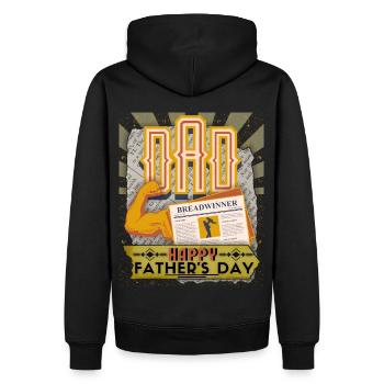 Papa, Fête des Pères, Vintage Bonne Fête des Pères - Sweat à capuche Premium bio Homme - noir - Dos - Nico (187cm)