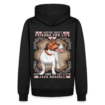 Jack Russell Terrier, Chien, Terrier mignon, Disant - Sweat à capuche Premium bio Homme - noir - Dos - Nico (187cm)