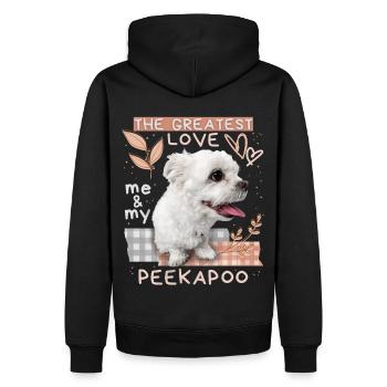 Peekapoo, cane, detto divertente - Felpa con cappuccio ecologica premium da uomo - nero - Retro - Nico (187cm)