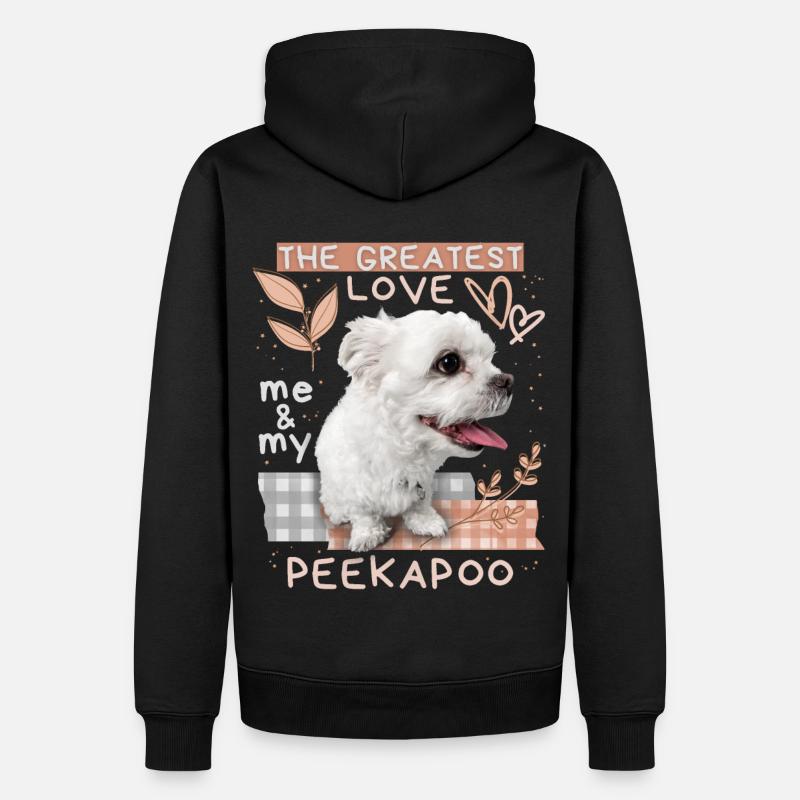 Peekapoo, chien, dicton drôle - Sweat à capuche Premium bio Homme - noir