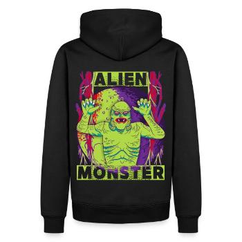 Alien-Ausserirdische Alien-Monster lustiger Spruch - Männer Premium Bio Hoodie - Schwarz - Hinten - Nico (187cm)