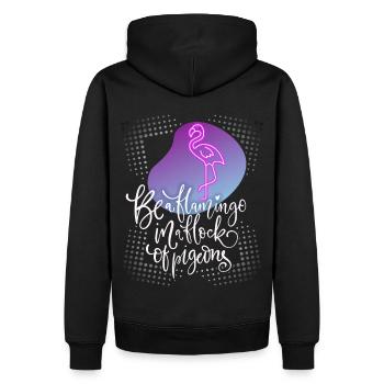 Lustiger Flamingo-Spruch mit schöner Typografie - Männer Premium Bio Hoodie - Schwarz - Hinten - Nico (187cm)