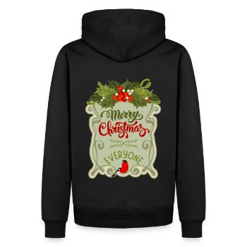 Merry Christmas everyone, Frohe Weihnachten Spruch - Männer Premium Bio Hoodie - Schwarz - Hinten - Nico (187cm)