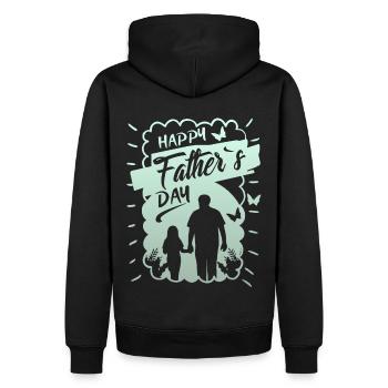 Fête des Pères, Père et Fille, Bonne Fête des Pères - Sweat à capuche Premium bio Homme - noir - Dos - Nico (187cm)