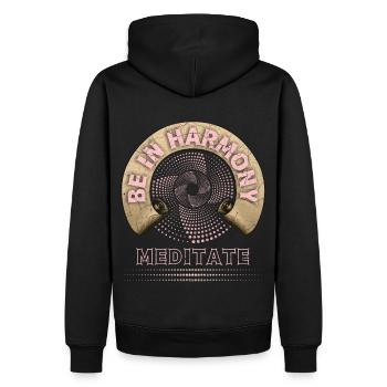 Méditation, Méditation, Harmonie Harmonie - Sweat à capuche Premium bio Homme - noir - Dos - Nico (187cm)