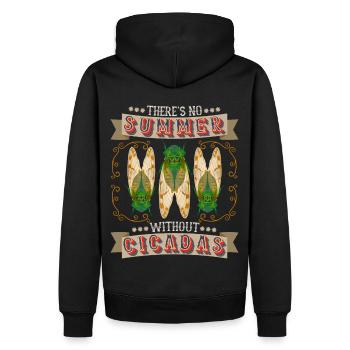 Zikaden, Cicadas, Zikade lustiger Spruch - Männer Premium Bio Hoodie - Schwarz - Hinten - Nico (187cm)