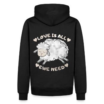 Mouton mouton drôle dicton, jeu de mots - Sweat à capuche Premium bio Homme - noir - Dos - Nico (187cm)