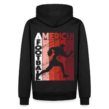 Amerikanischer Fußball -Retro -Fußballspieler - Männer Premium Bio Hoodie - Schwarz - Hinten - Nico (187cm)
