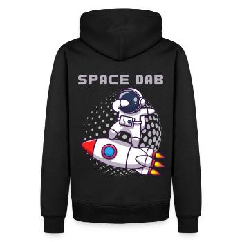 Dabbing astronaut cosmonaut, funny saying - Men’s Premium Organic Hoodie - black - Back - Nico (187cm)