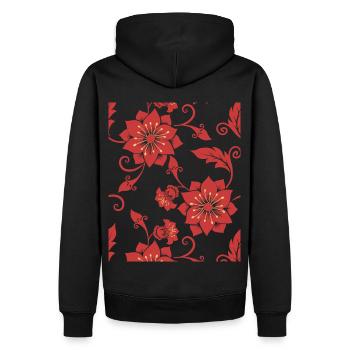 Motifs, motifs floraux, fleurs décoratives, affiches - Sweat à capuche Premium bio Homme - noir - Dos - Nico (187cm)