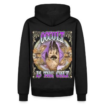 Occulte, Eye All-Seeing Eye Magic Vintage Style - Sweat à capuche Premium bio Homme - noir - Dos - Nico (187cm)