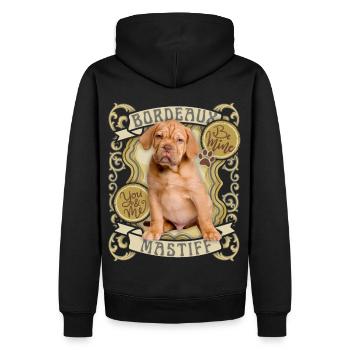 Bordeaux Mastiff, Chien, Bordeaux Grand Danois, Affiche - Sweat à capuche Premium bio Homme - noir - Dos - Nico (187cm)