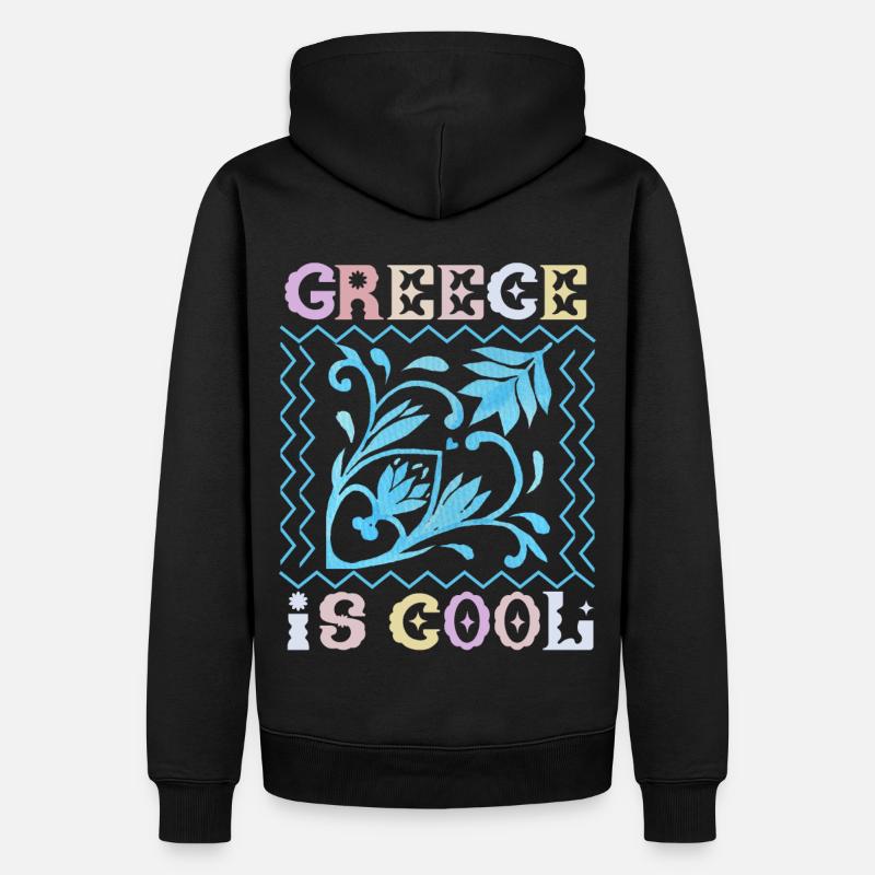 Grèce, disant, Grèce-Est-Cool, ornement - Sweat à capuche Premium bio Homme - noir