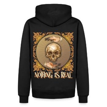 Occulte, Crâne, Magie, Alchimie Style Vintage - Sweat à capuche Premium bio Homme - noir - Dos - Nico (187cm)
