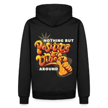 Motivation-Inspiration, Positive-Vibes Spruch - Männer Premium Bio Hoodie - Schwarz - Hinten - Nico (187cm)