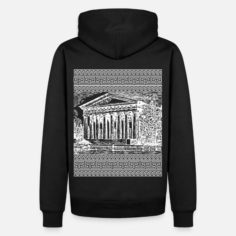 Temple de la Grèce antique Méandre grec - Sweat à capuche Premium bio Homme - noir