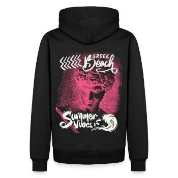 Grèce, ornement antique, drôle de dicton - Sweat à capuche Premium bio Homme - noir - Dos - Nico (187cm)
