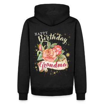 Grand-mère-grand-mère Anniversaire Vintage-Joyeux anniversaire Grand-mère - Sweat à capuche Premium bio Homme - noir - Dos - Nico (187cm)