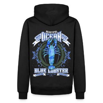 Marine-Lobster, Blue-Lobster, Vintage-Hummer - Männer Premium Bio Hoodie - Schwarz - Hinten - Nico (187cm)