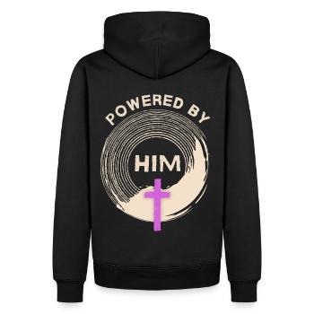 Croix du Christ, Jésus-Christ disant la motivation - Sweat à capuche Premium bio Homme - noir - Dos - Nico (187cm)