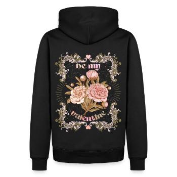 Be-My-Valentine, Pivoine, Saint-Valentin - Sweat à capuche Premium bio Homme - noir - Dos - Nico (187cm)
