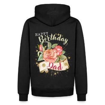 Père-Papa-Papa Anniversaire Joyeux Anniversaire-Papa - Sweat à capuche Premium bio Homme - noir - Dos - Nico (187cm)