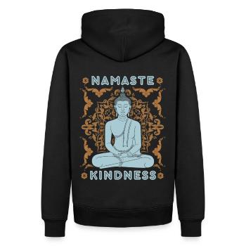 Buddha-Design, Thai-Buddha, Thailand - Männer Premium Bio Hoodie - Schwarz - Hinten - Nico (187cm)