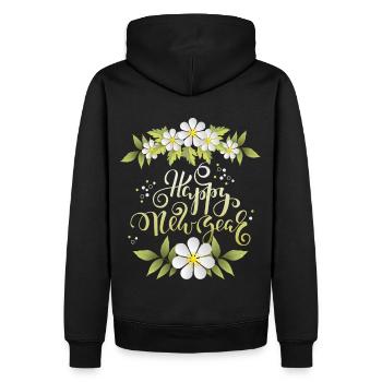 Vœux du Nouvel An, Bonne Année - Sweat à capuche Premium bio Homme - noir - Dos - Nico (187cm)