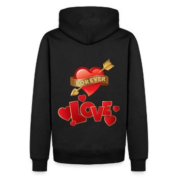 Wedding, Wedding Motif, Love Love, Valentine's Day - Men’s Premium Organic Hoodie - black - Back - Nico (187cm)